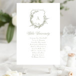 Klassisches Wappen mit Blumenmuster, Monogramm Tischnummer<br><div class="desc">Die Tischnummern sind für eine romantische Hochzeit im Freien,  eine vom Garten inspiriert Hochzeit oder einfach nur für eine Liebe Blumen und Botanicals mit ihrem sauberen,  klassischen Element der Design-Eleganz und Texttypografie von Phrosen Ras Design machen die Details und Features attraktiver.</div>