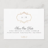 klassisches Wappen Monogramm Foil Save the Date Ankündigungspostkarte (Vorderseite)