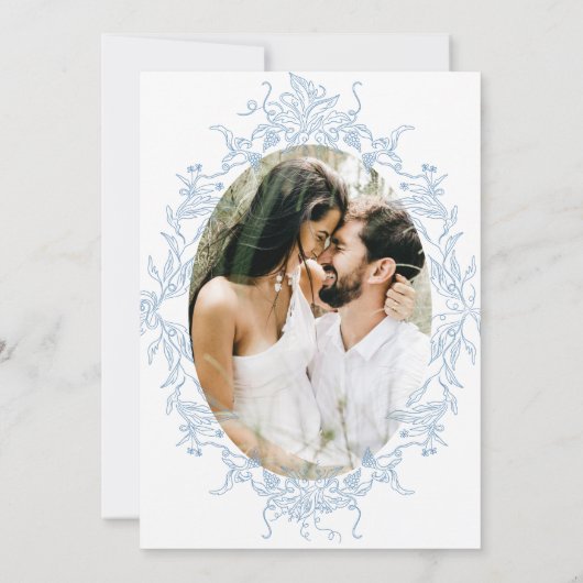 Klassisches Wappen Save the Date Fotokarte (Rückseite)