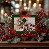 Klassisches Wappen Weihnachten Rotes Grün Karierte