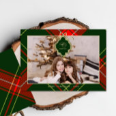 Klassisches Wappen Weihnachten Rotes Grün Karierte