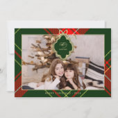 Klassisches Wappen Weihnachten Rotes Grün Karierte (Vorderseite)