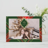 Klassisches Wappen Weihnachten Rotes Grün Karierte (Stehend Vorderseite)