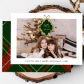 Klassisches Wappen Weihnachten Rotes Kariertes Fot