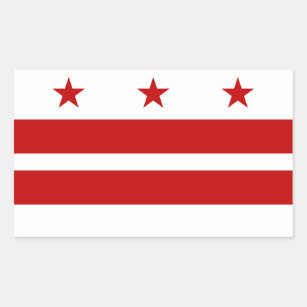 Klassisches Washington D.C. Flag Rechteckiger Aufkleber