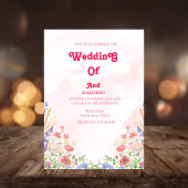 KLASSISCHES WASSERFARBPINK FLORALWEDD EINLADUNG