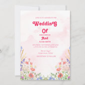 KLASSISCHES WASSERFARBPINK FLORALWEDD EINLADUNG (Vorderseite)