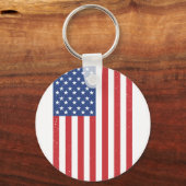Klassisches Waving American Flag Design Schlüsselanhänger (Rückseite)