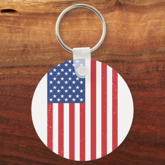 Klassisches Waving American Flag Design Schlüsselanhänger (Rückseite)