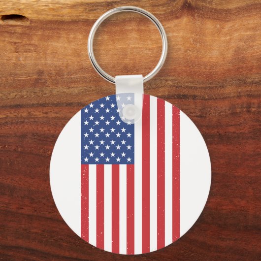 Klassisches Waving American Flag Design Schlüsselanhänger (Vorderseite)