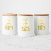 Klassisches Wavy Gold Dekor, helles Peach Monogram Lebensmitteletikett (Flaschen)