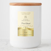 Klassisches Wavy Gold Dekor, helles Peach Monogram Lebensmitteletikett (Vorderseite)