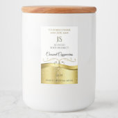 Klassisches Wavy Gold Dekor, helles weißes Monogra Lebensmitteletikett (Vorderseite)