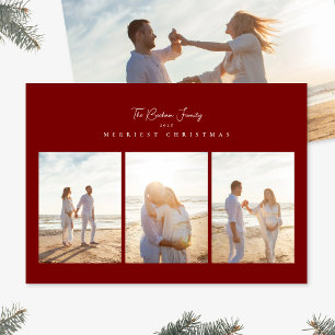 klassisches Weihnachten rot fröhlichstes 3-Foto-Co