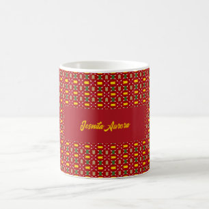 Klassisches Weihnachten Rot und Grün Geometrisches Kaffeetasse