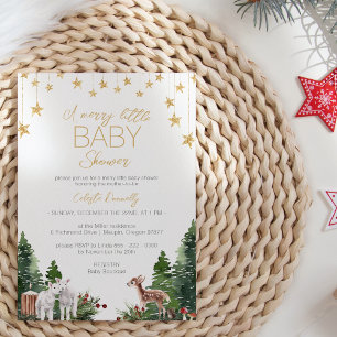 Klassisches Weihnachten Weiß Frohe kleine Babypart Einladung