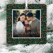 Klassisches Weihnachts-Blumenrahmen-Foto Ornament Aus Metall