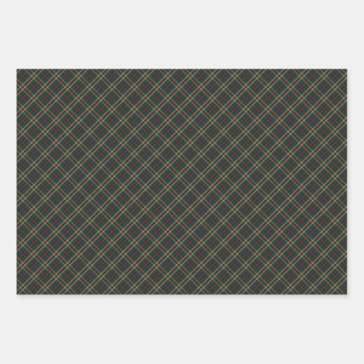 Klassisches Weihnachts-Kariert Tartan Wrapping Pap Geschenkpapier Set (Vorderseite 3)