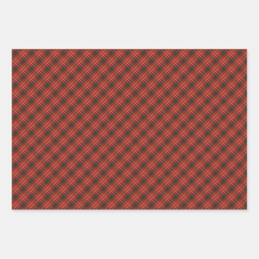 Klassisches Weihnachts-Kariert Tartan Wrapping Pap Geschenkpapier Set (Vorderseite)