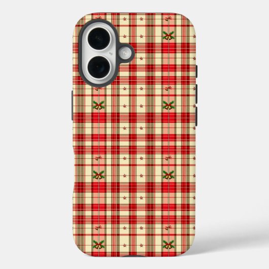 Klassisches Weihnachts-Karomuster Case-Mate iPhone Hülle (Rückseite)