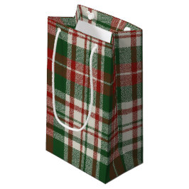 Klassisches Weihnachts-Karomuster Kleine Geschenktüte