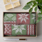 Klassisches Weihnachts-Patchworkstrickmuster - Rot Seidenpapier (Geschenk)