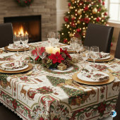 Klassisches Weihnachts-Quilt-Muster Tischdecke