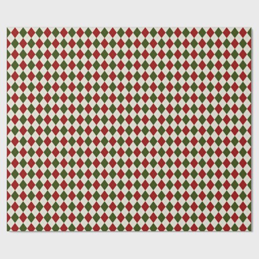 Klassisches Weihnachts-Raute-Muster Geschenkpapier (Flach)