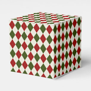 Klassisches Weihnachts-Raute-Muster Geschenkschachtel