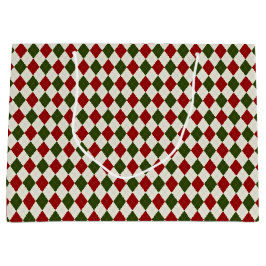 Klassisches Weihnachts-Raute-Muster Große Geschenktüte