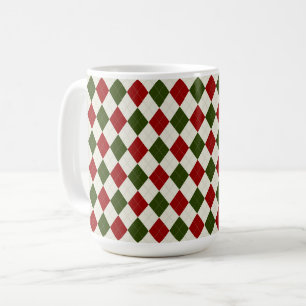 Klassisches Weihnachts-Raute-Muster Kaffeetasse