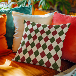 Klassisches Weihnachts-Raute-Muster Kissen