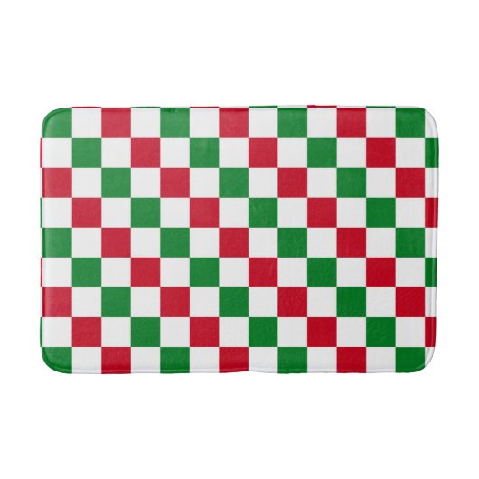 Klassisches Weihnachts-Schachbrettmuster Badematte (Vorderseite)