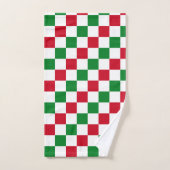 Klassisches Weihnachts-Schachbrettmuster Badhandtuch Set (Handtuch)