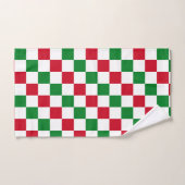 Klassisches Weihnachts-Schachbrettmuster Badhandtuch Set (Handtuch)