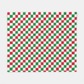 Klassisches Weihnachts-Schachbrettmuster Fleecedecke (Vorderseite (Horizontal))