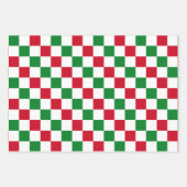 Klassisches Weihnachts-Schachbrettmuster Geschenkpapier Set (Vorderseite 3)