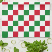 Klassisches Weihnachts-Schachbrettmuster Geschirrtuch (Gefaltet)