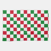 Klassisches Weihnachts-Schachbrettmuster Geschirrtuch (Horizontal)
