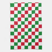 Klassisches Weihnachts-Schachbrettmuster Geschirrtuch (Vertikal)
