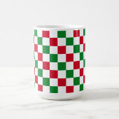 Klassisches Weihnachts-Schachbrettmuster Kaffeetasse (Mittel)