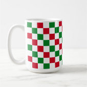 Klassisches Weihnachts-Schachbrettmuster Kaffeetasse (Links)