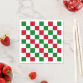 Klassisches Weihnachts-Schachbrettmuster Serviette (Beispiel)