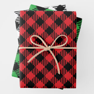 Klassisches Weihnachts-Tartan-Wrapping Paper, Holi Geschenkpapier Set