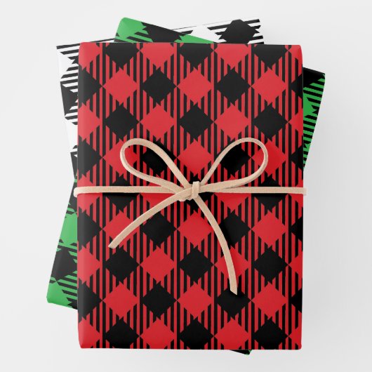 Klassisches Weihnachts-Tartan-Wrapping Paper, Holi Geschenkpapier Set (Beispiel)