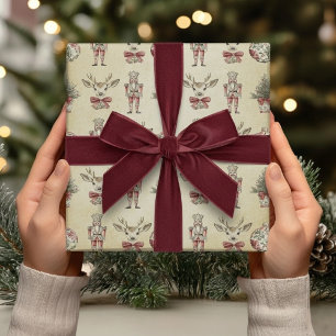 Klassisches Weihnachts-Vintage-Chinoiserie-Toile-J Geschenkpapier