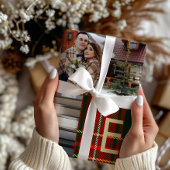 Klassisches Weihnachts-Weihnachten Kariert Foto Co Geschenkpapier