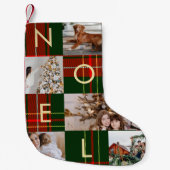 Klassisches Weihnachts-Weihnachten Kariert Foto Co Kleiner Weihnachtsstrumpf (Vorderseite)