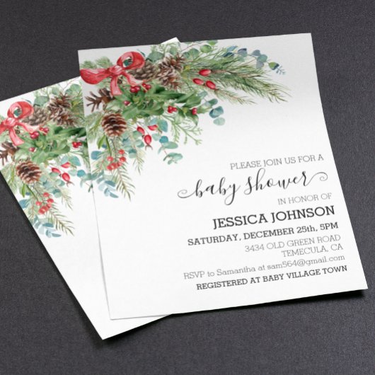 Klassisches Weihnachts-Winter-Baby-Duschbudget