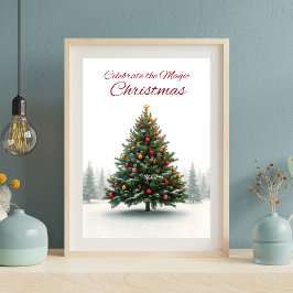 Klassisches Weihnachtsbaum-Feiertagsplakat Poster